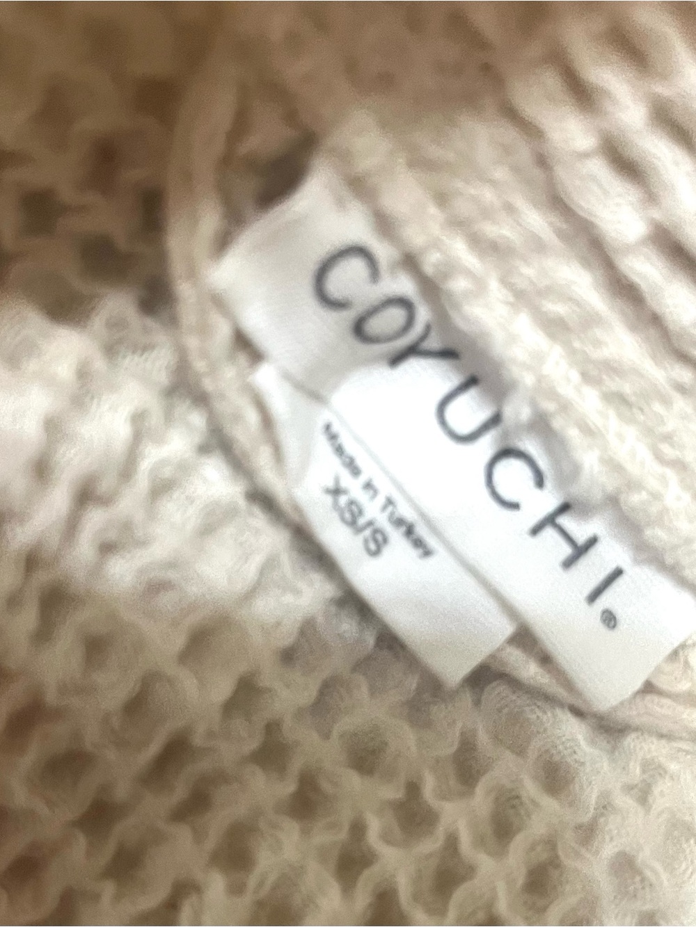 Coyuchi 100% Organic Cotton Waffle Long Robe Creamy/Off White XS/S - Picture 5 of 5